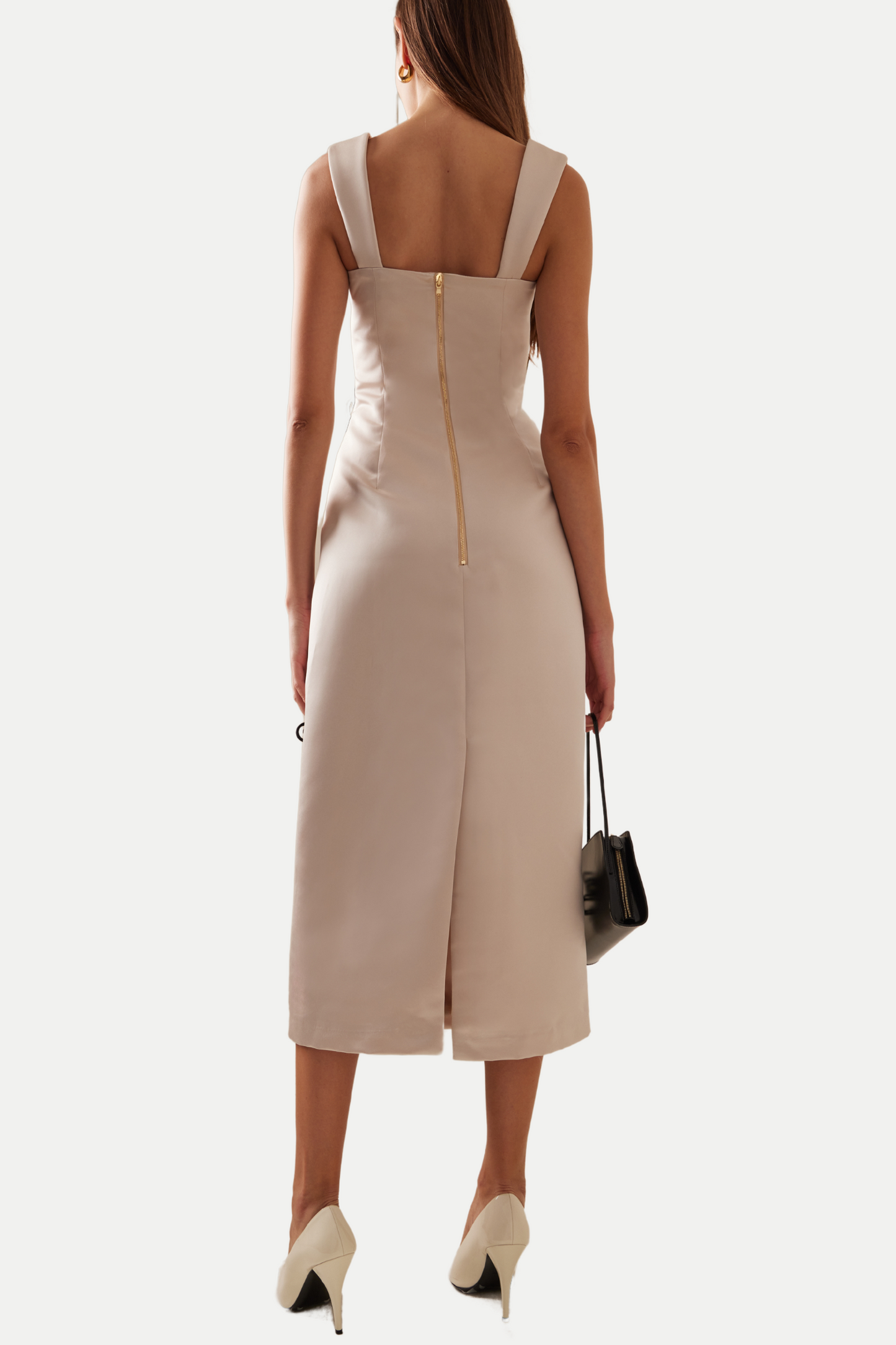 Darrah Floral Appliqué Maxi Bandage Dress - White