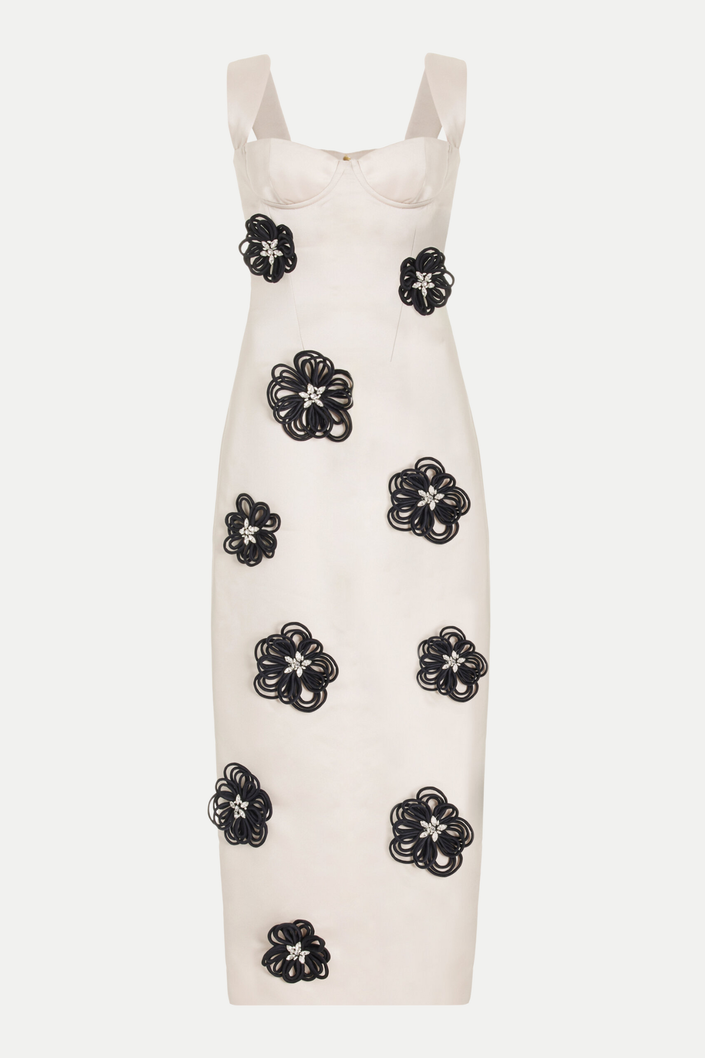 Darrah Floral Appliqué Maxi Bandage Dress - White