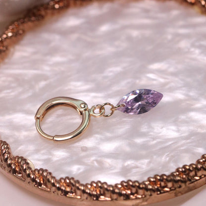 Deep Sea Blue & Frosty Purple Zircon Stud Earrings