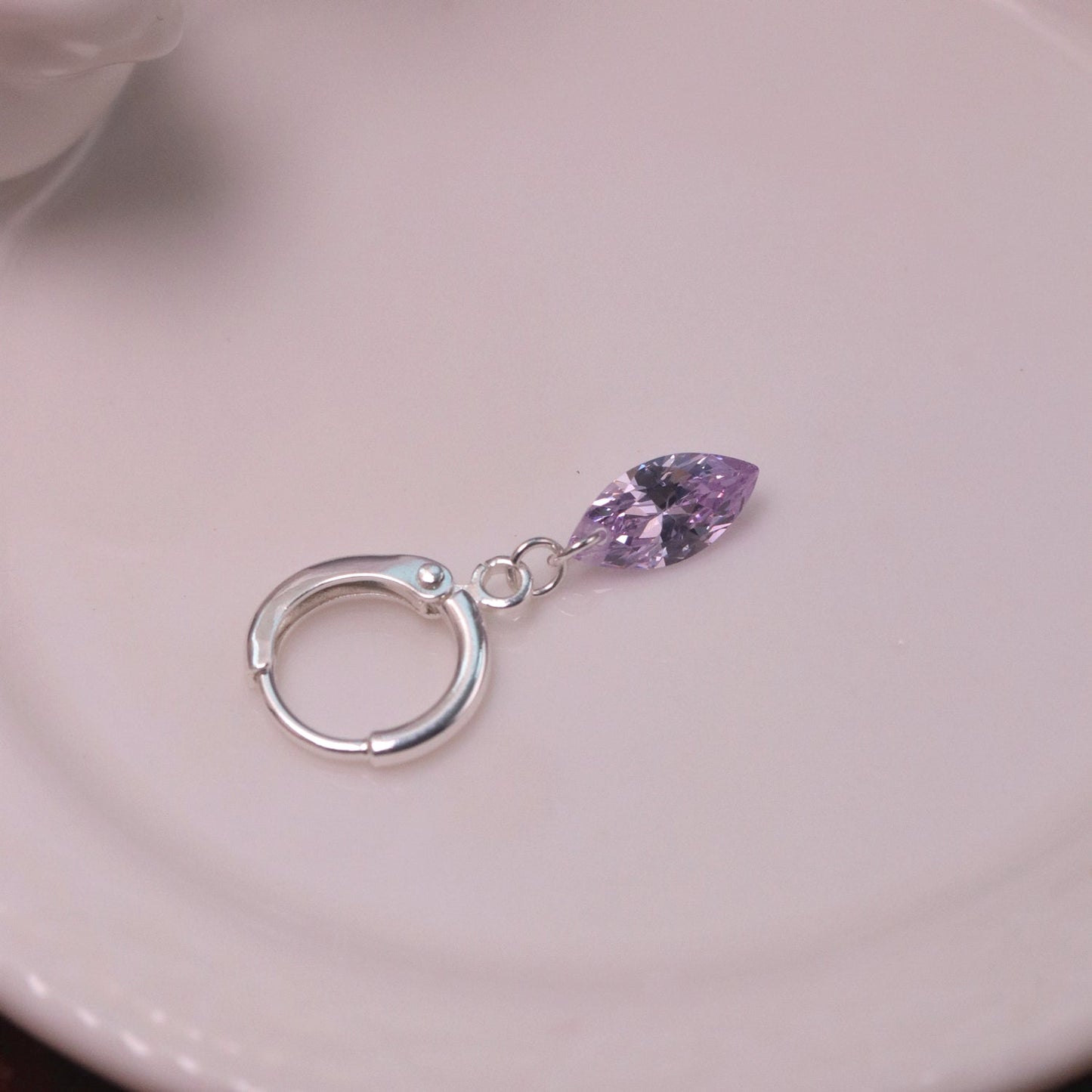 Deep Sea Blue & Frosty Purple Zircon Stud Earrings