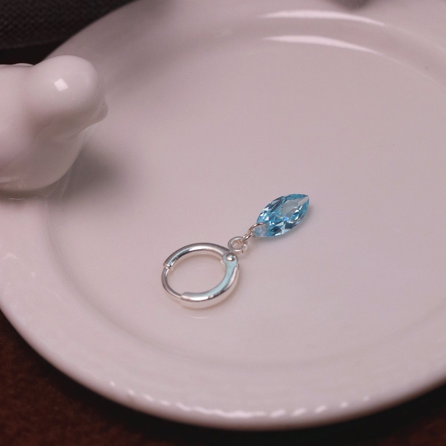 Deep Sea Blue & Frosty Purple Zircon Stud Earrings
