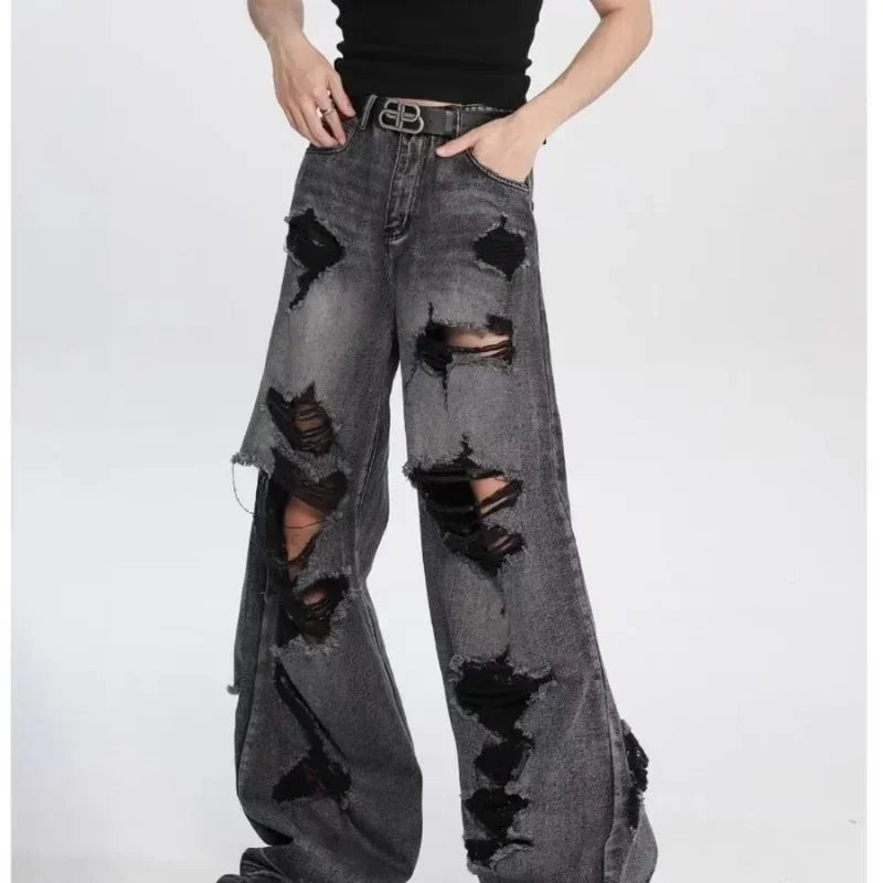 DressBetty - 2024 Korean Streetwear Gyaru Kpop Hippie Baggy Denim Women's Jeans