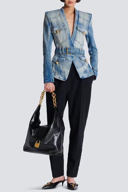 Delena Belted Denim Jacket