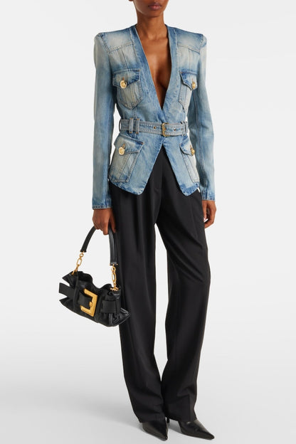 Delena Belted Denim Jacket