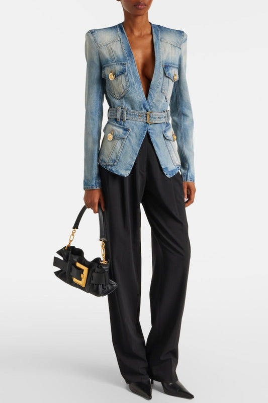 Delena Belted Denim Jacket
