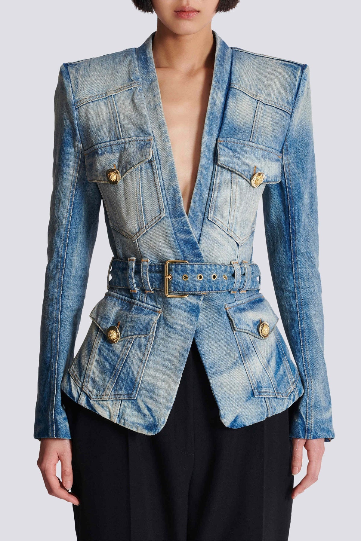 Delena Belted Denim Jacket