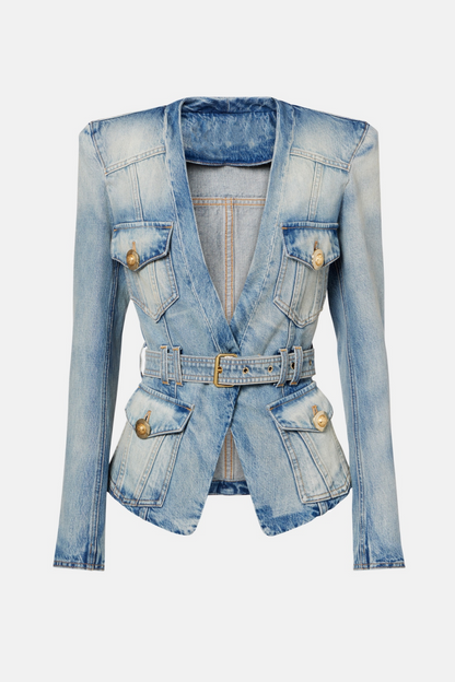 Delena Belted Denim Jacket
