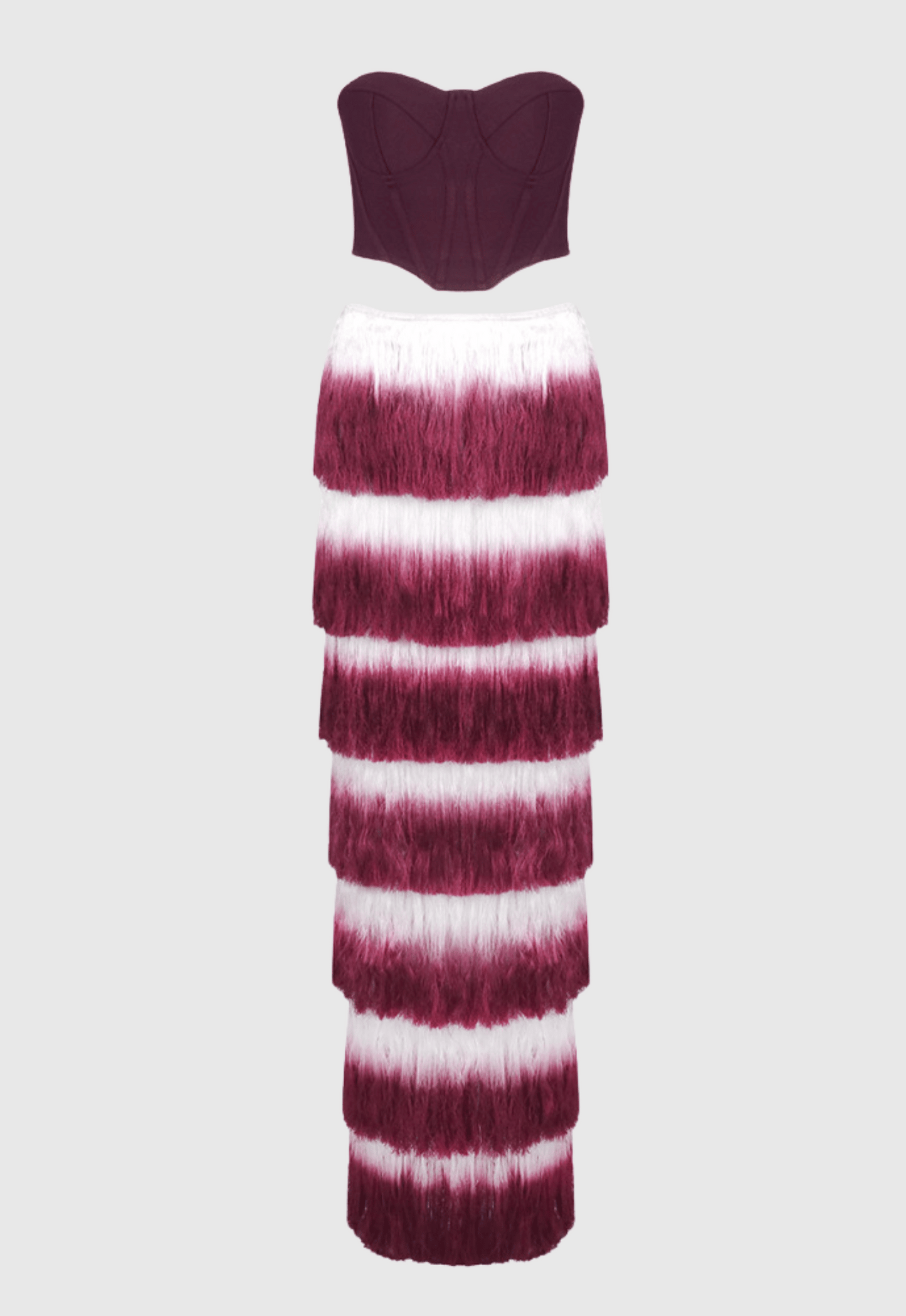 Despo Gradient Fringe Corset Two Piece Bandage Set