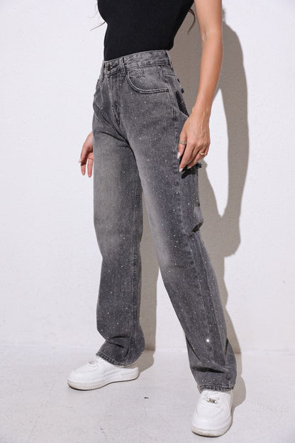 Destroyed Stone Jeans ( No Stretch )