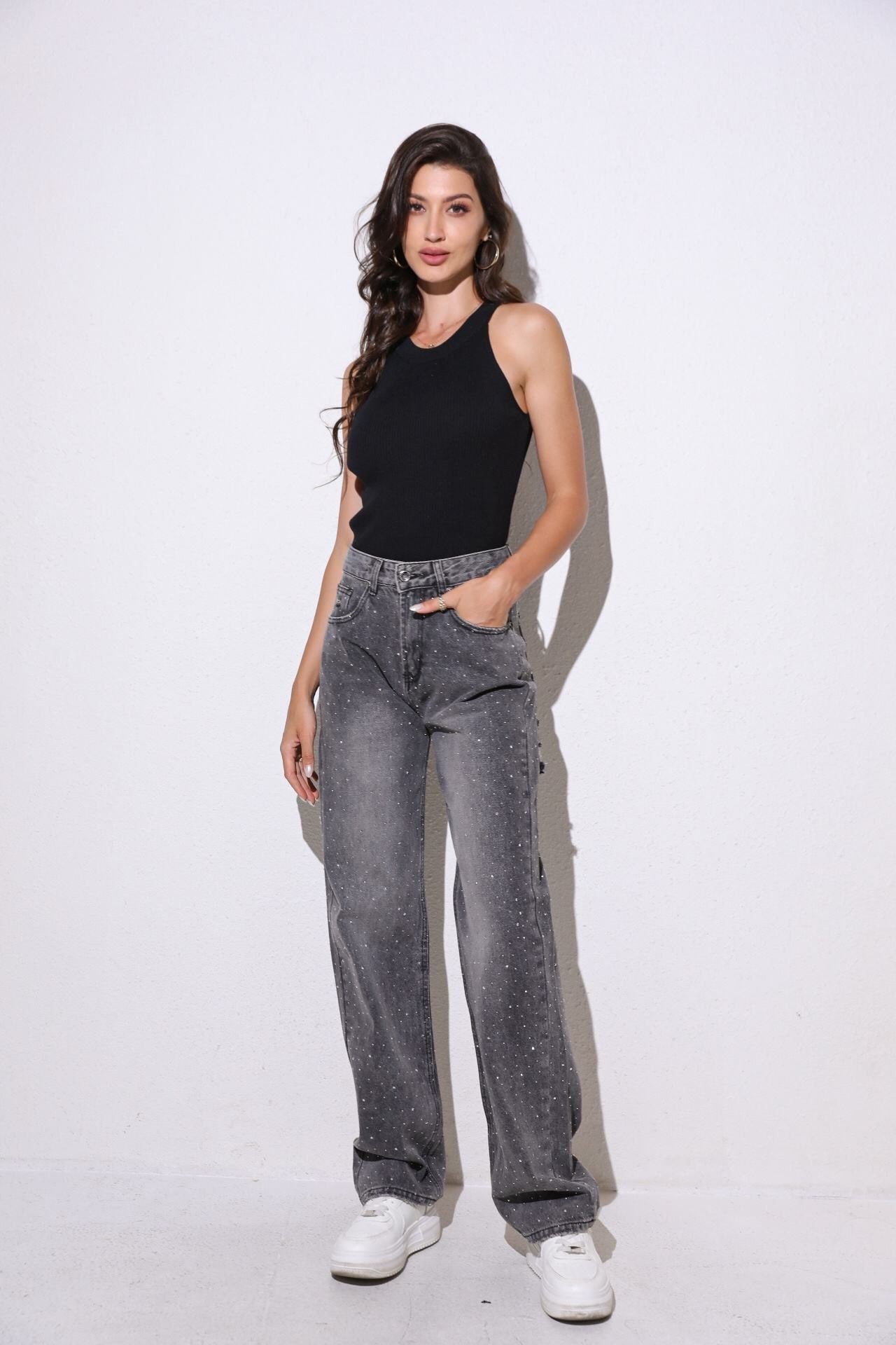 Destroyed Stone Jeans ( No Stretch )