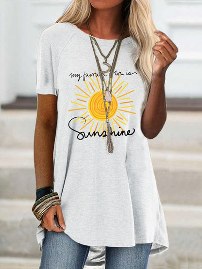 DressBetty - Digital Printed Women Blouse Short Sleeve Loose Shirt Casual Lady Pullover Shirt