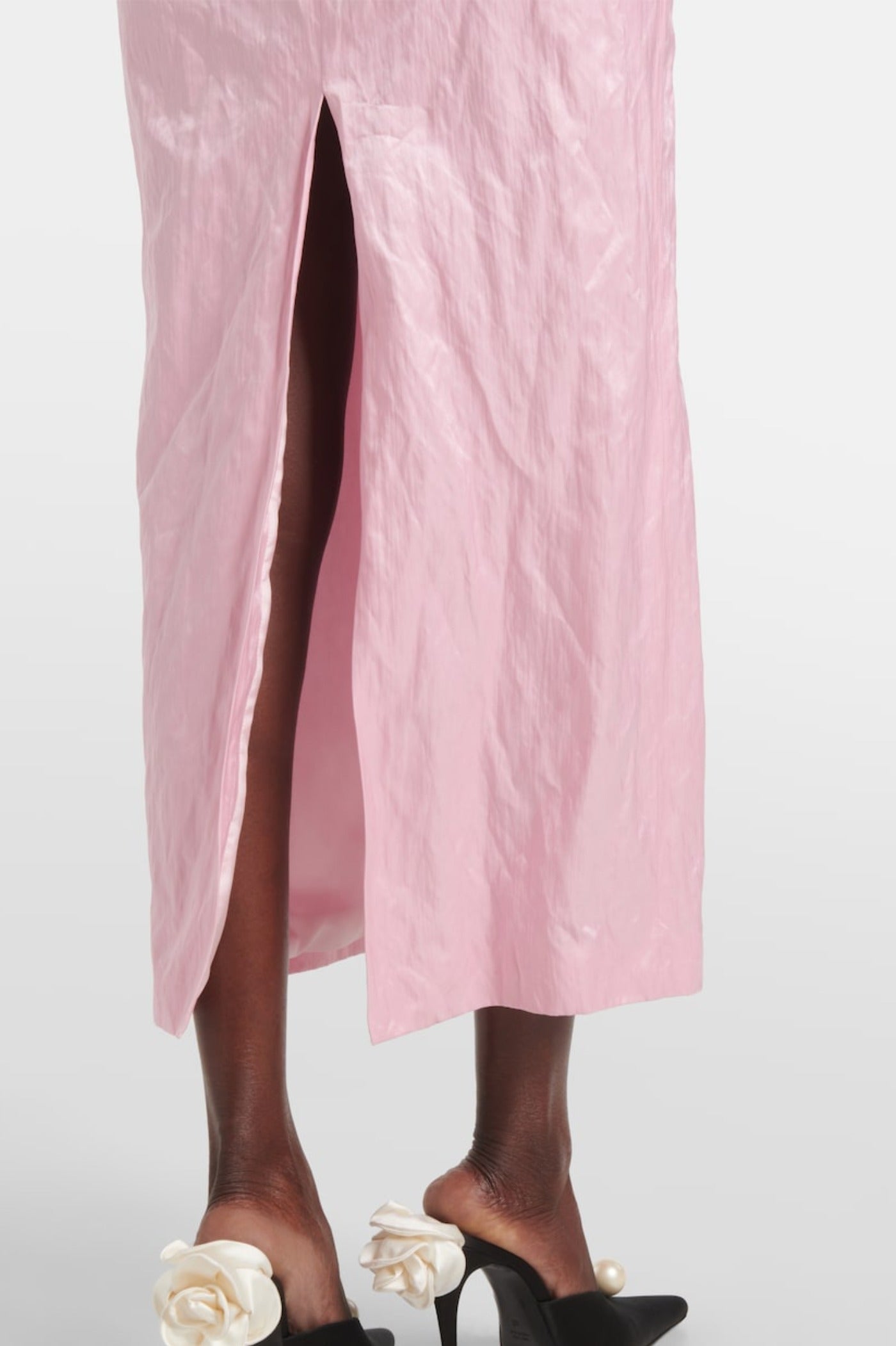 Durana Floral Appliqué Bustier Midi Dress - Pink