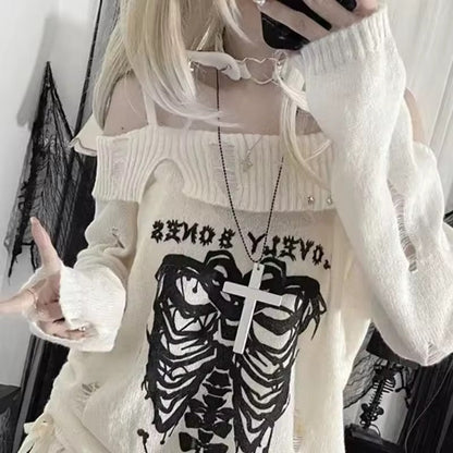 “Lovely Bones” Off Shoulder Sweater