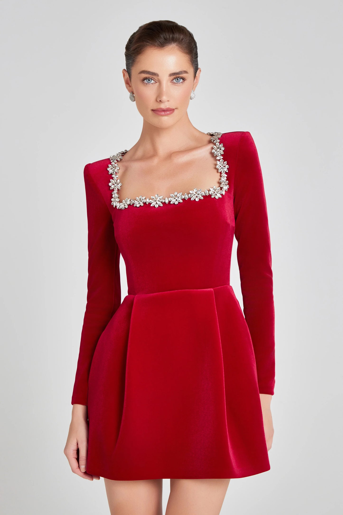 Monroe - Embellished Velvet Mini Dress