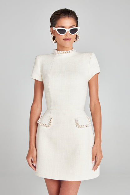 Elisette - Bouclé Tulip Mini Dress