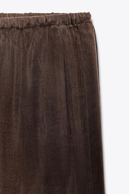 Cowl Neck Sleeveless Top & Wide - Leg Pants Set