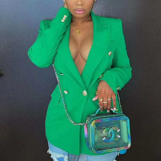 DressBetty - Elegant Green Red Blazer