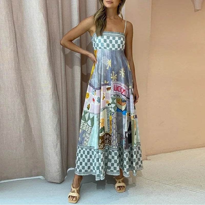 DressBetty - 2024 Sexy Backless A-line Maxi Swing Boho Dress