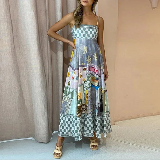 DressBetty - 2024 Sexy Backless A-line Maxi Swing Boho Dress