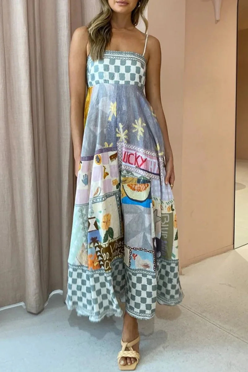 DressBetty - 2024 Sexy Backless A-line Maxi Swing Boho Dress
