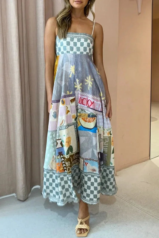 DressBetty - 2024 Sexy Backless A-line Maxi Swing Boho Dress