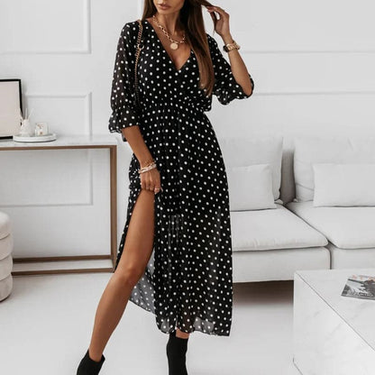 DressBetty - Elegant Women Loose V Neck Floral Dress