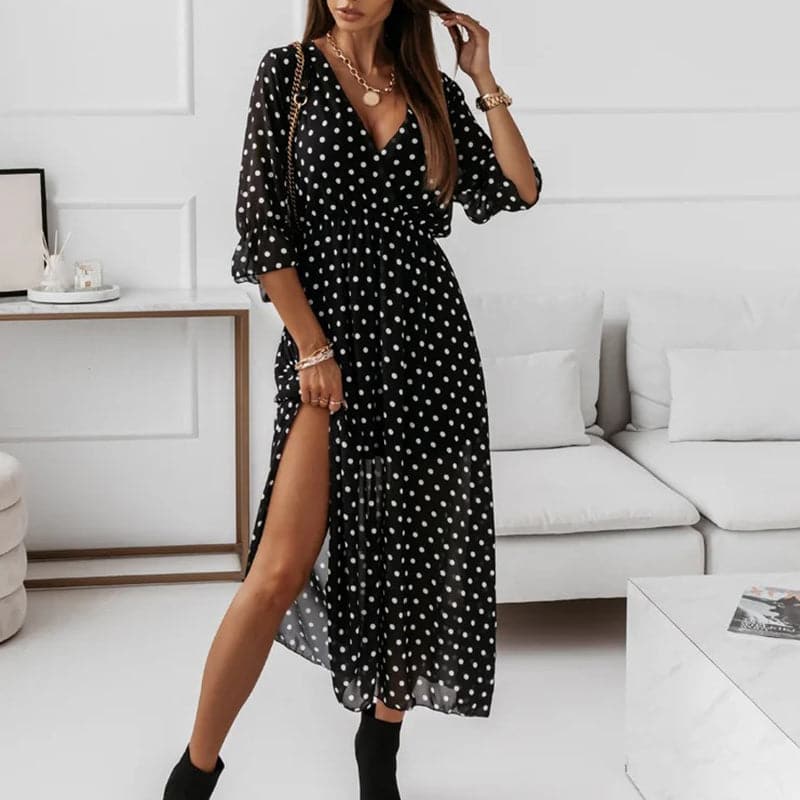DressBetty - Elegant Women Loose V Neck Floral Dress