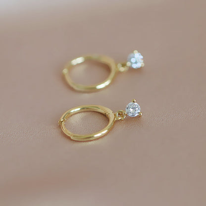Elegant Mini Diamond Earrings – 925 Silver