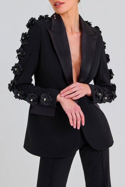 Elise Floral Embellished Blazer Two Piece Set