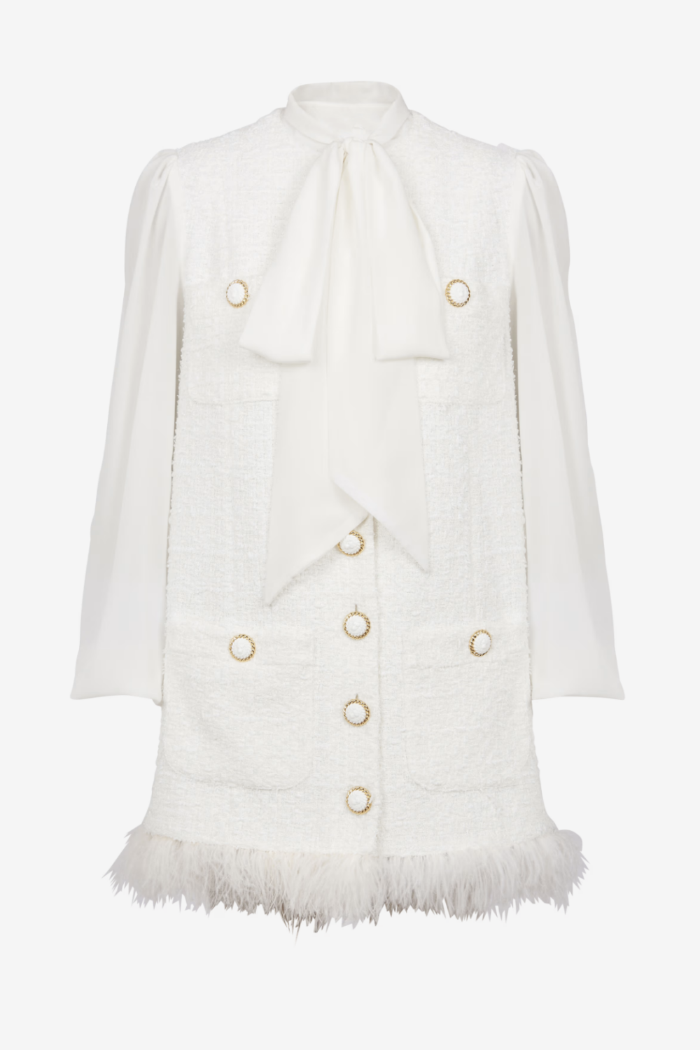 Enid Bow-detail Tweed Mini Dress