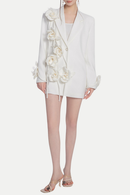 Enira Floral Fringe Blazer