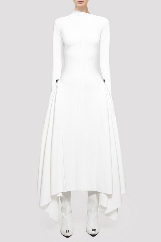 Eorkone Symmetric Draped Maxi Dress - White