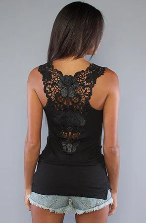 DressBetty - 2024 Sleeveless Lace Small Vest T-Shirt
