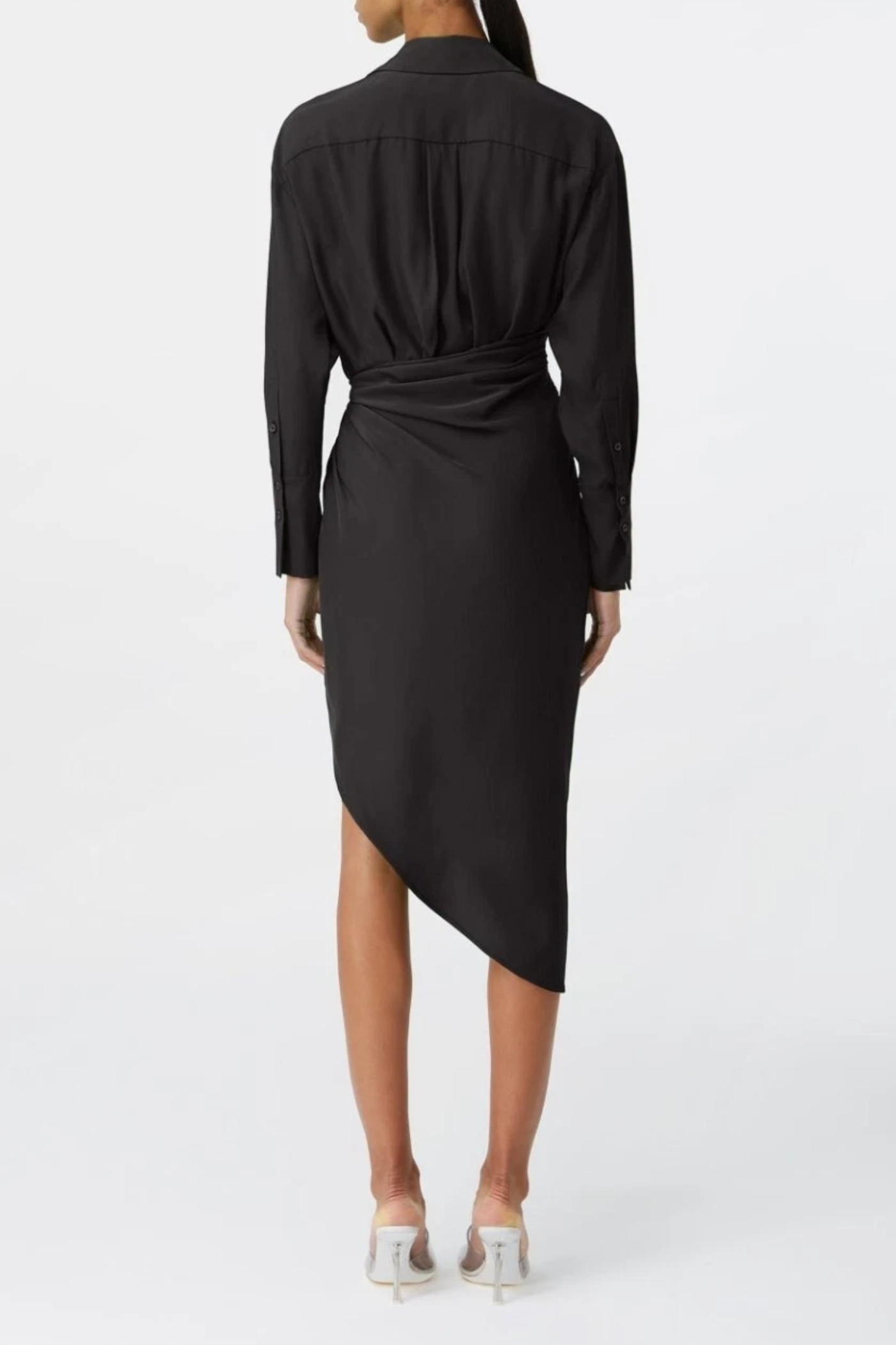 Fanbia Twisted Mini Shirtdress - Black