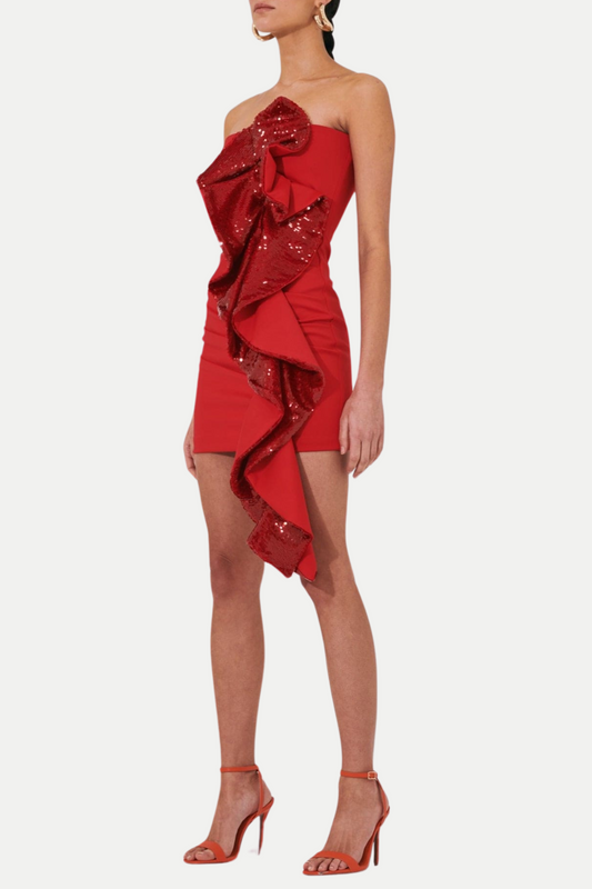 Fannie Sequin Strapless Mini Dress