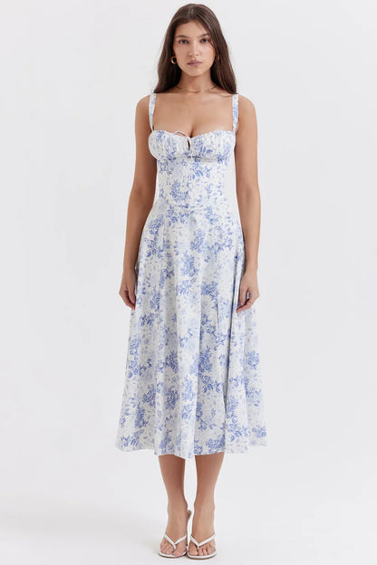 DressBetty - 2024 Fashion Temperament Sleeveless Maxi Casual Summer Floral Dress