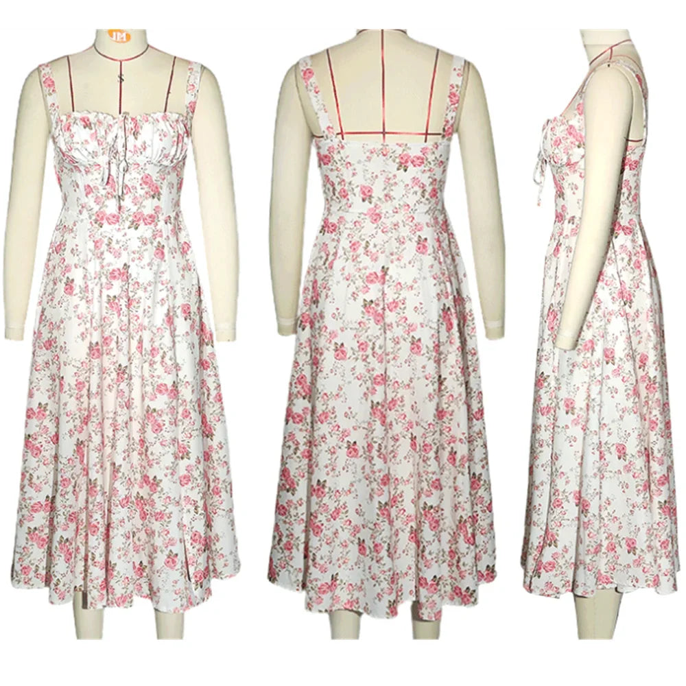 DressBetty - 2024 Fashion Temperament Sleeveless Maxi Casual Summer Floral Dress