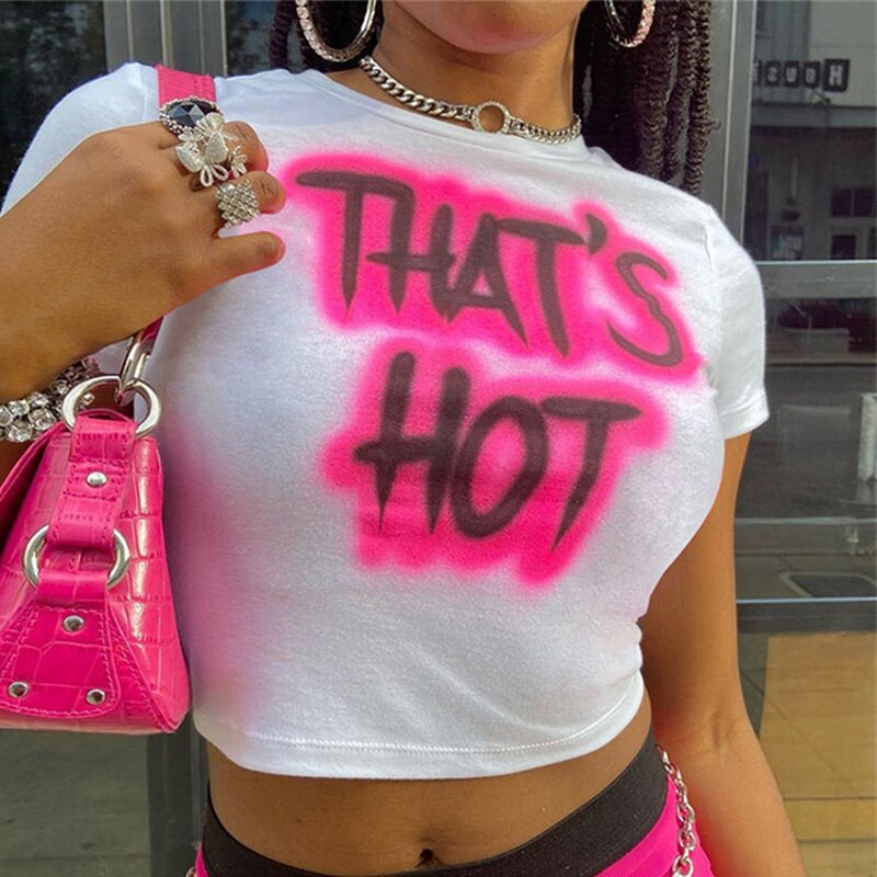 DressBetty - Hot Girl Graffiti Letter Tee
