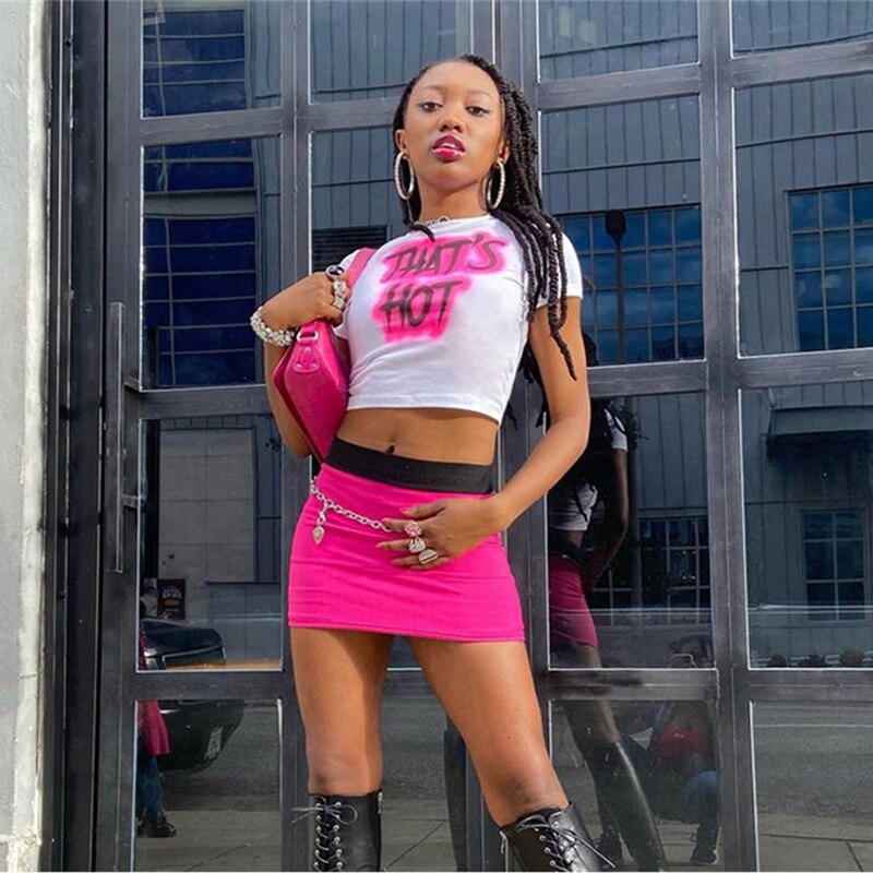 DressBetty - Hot Girl Graffiti Letter Tee