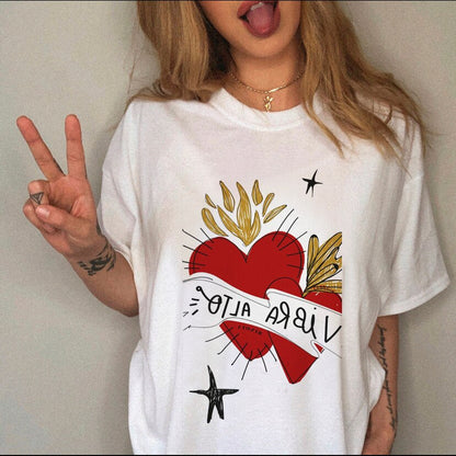 DressBetty - Female Top Fashion Tee Love Heart New Style Trend Clothes
