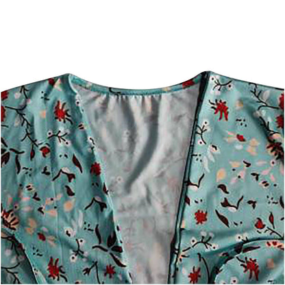 DressBetty - Floral Print Fashion Tie Up Wrap Mini Dress