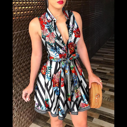 DressBetty - Floral Print Summer Beach Dress