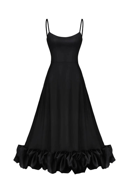 Flounce Bustier Midi Dress