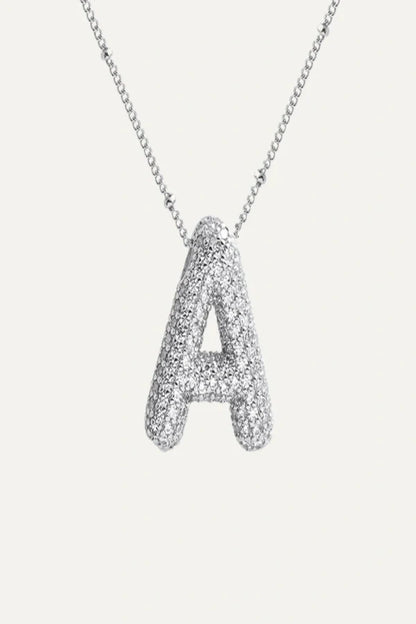 Savannah Diamond Bubble Letter Necklace