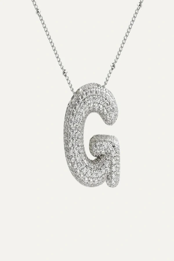 Savannah Diamond Bubble Letter Necklace