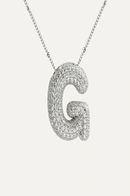 Savannah Diamond Bubble Letter Necklace