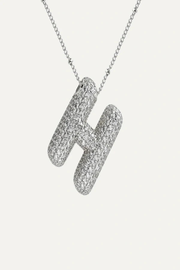 Savannah Diamond Bubble Letter Necklace