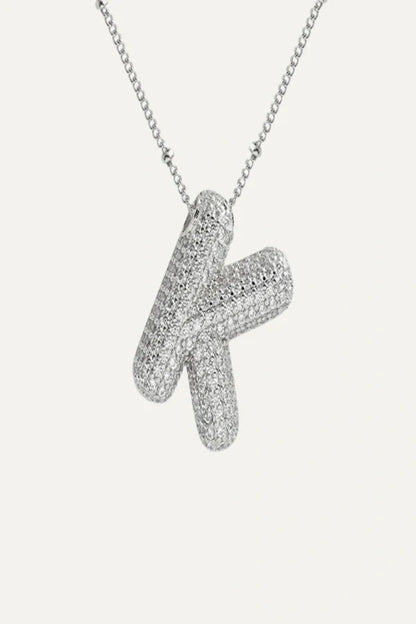 Savannah Diamond Bubble Letter Necklace
