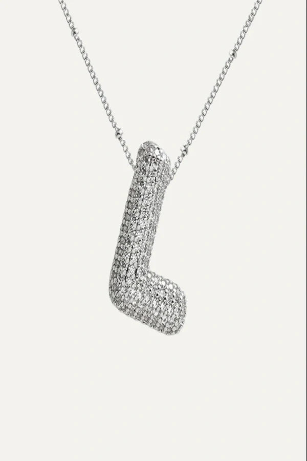 Savannah Diamond Bubble Letter Necklace