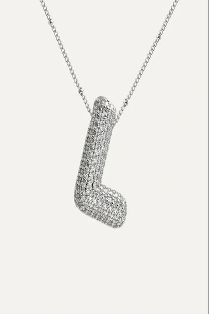 Savannah Diamond Bubble Letter Necklace